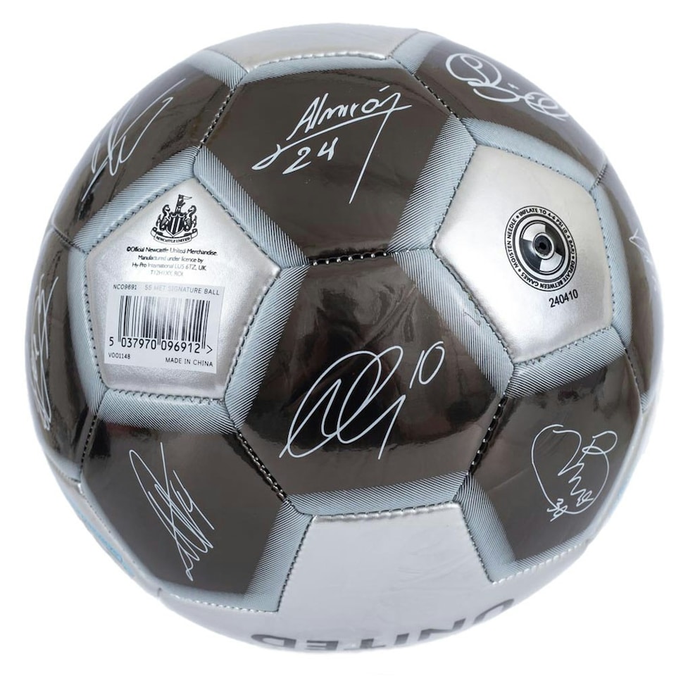 image 1 of Newcastle United FC Signature Metallic Football - Silver/Black/Green - 5