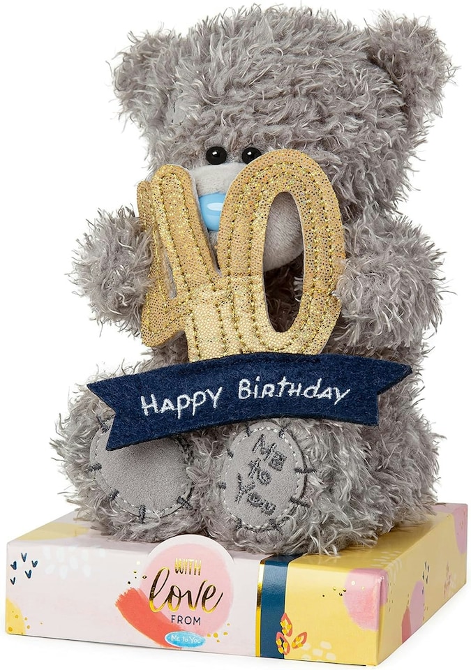 image 1 of Me to You Tatty Teddy 40th Birthday Bear Holding a 40 Banner