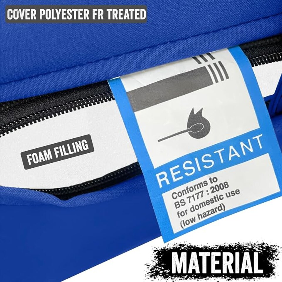 image 1 of Fold Out Single Z Bed Futon Sofa Chair Mattress Dark Blue
