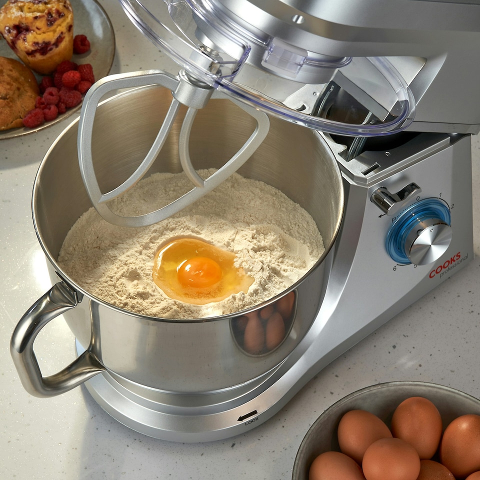 image 1 of Cooks Professional Stand Mixer | 1200W | 7 Litre Mixing Bowl | 8 Speed Settings | Silver Silver