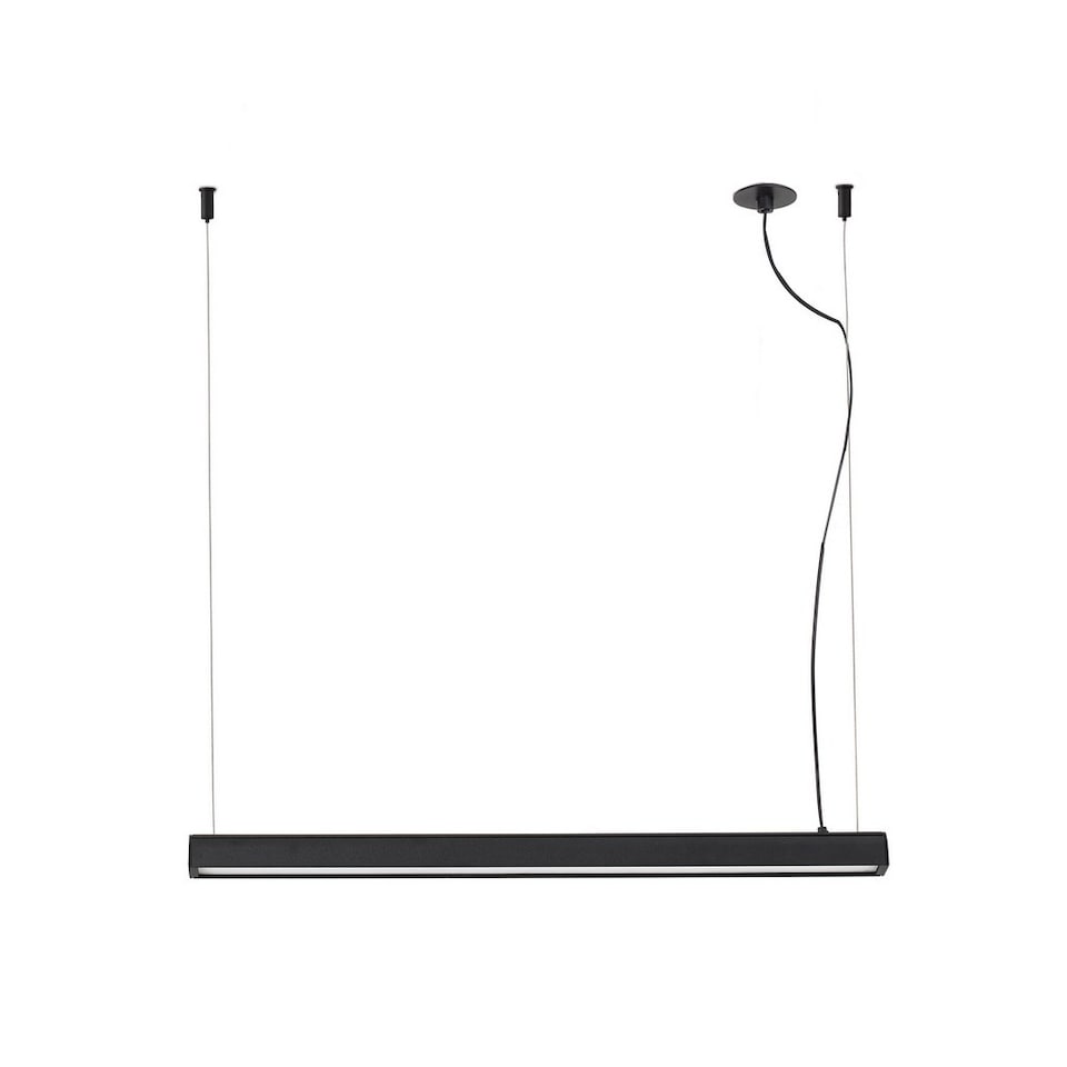 image 1 of Vico 60cm Black Pendant Lamp With Recessed Canopy