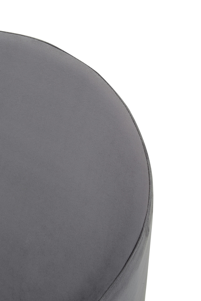 image 1 of Orsina Grey and Gold Round Footstool, Velvet Ottoman Footstool with Gold Base, Pouffe Footstool for Home