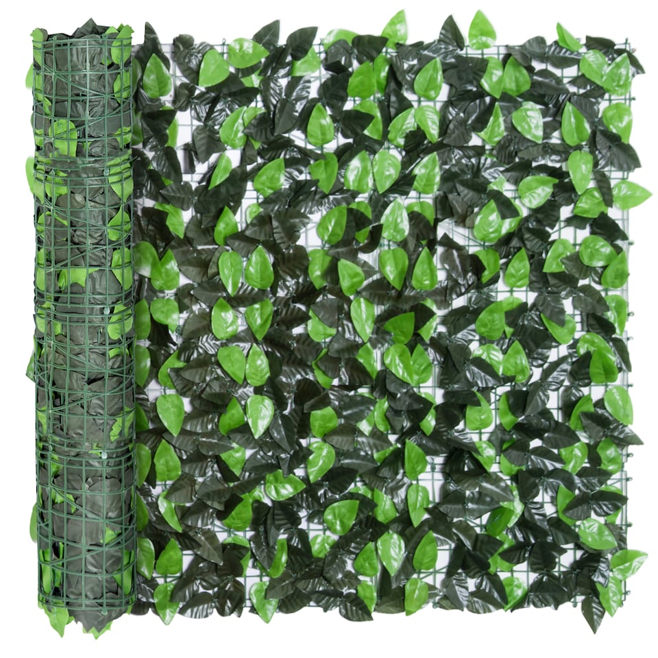 image 1 of Outsunny Artificial Leaf Hedge Screen Privacy Fence Panel for Garden 3Mx1M