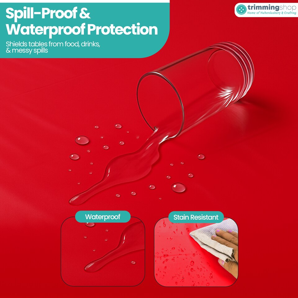 image 1 of Disposable Plastic Table Cover, Table Liner - 54" x 72"