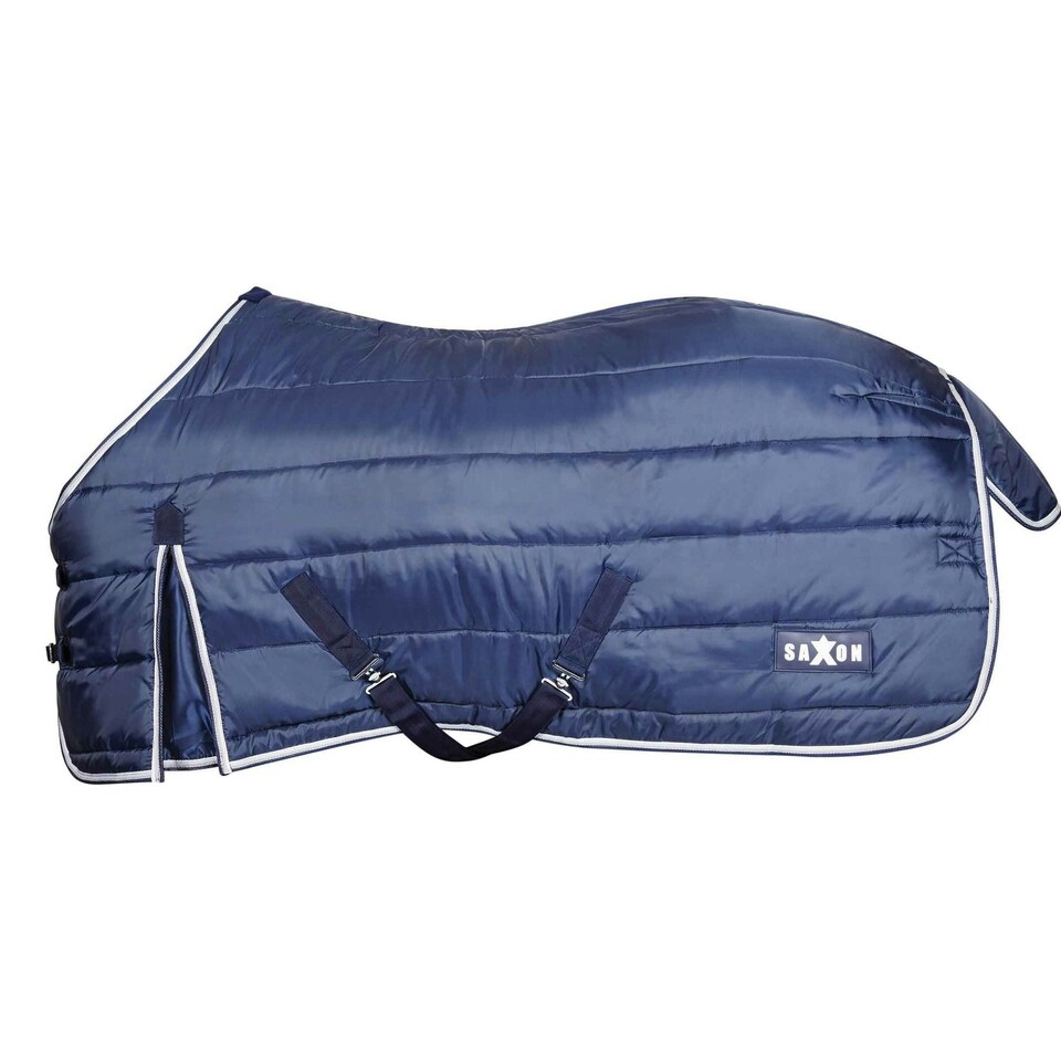 image 1 of Saxon Standard-Neck Channel Quilt Midweight Horse Stable Rug - Navy/White - 6´ 9"