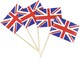 image 4 of 50 Union Jack Flag Cocktail Sticks | Multi