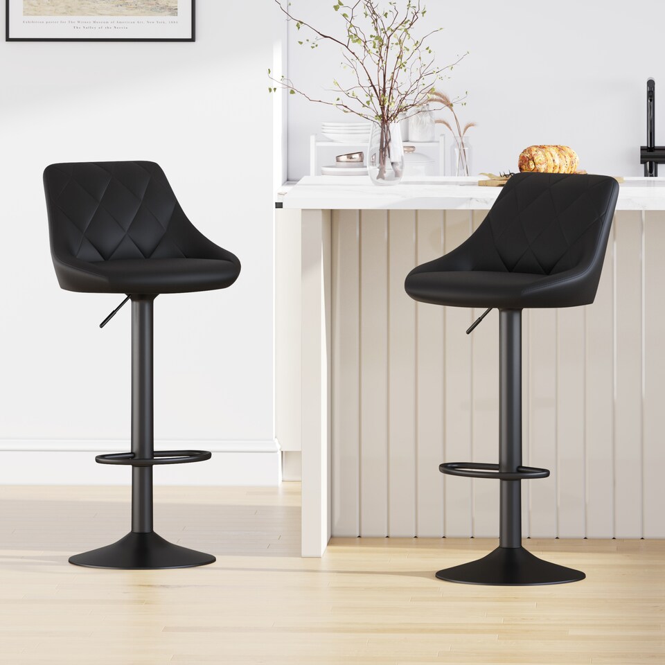image 1 of MCC Direct Set of 2 Height Adjustable Bar Stool Kitchen Breakfast Chairs Stanley