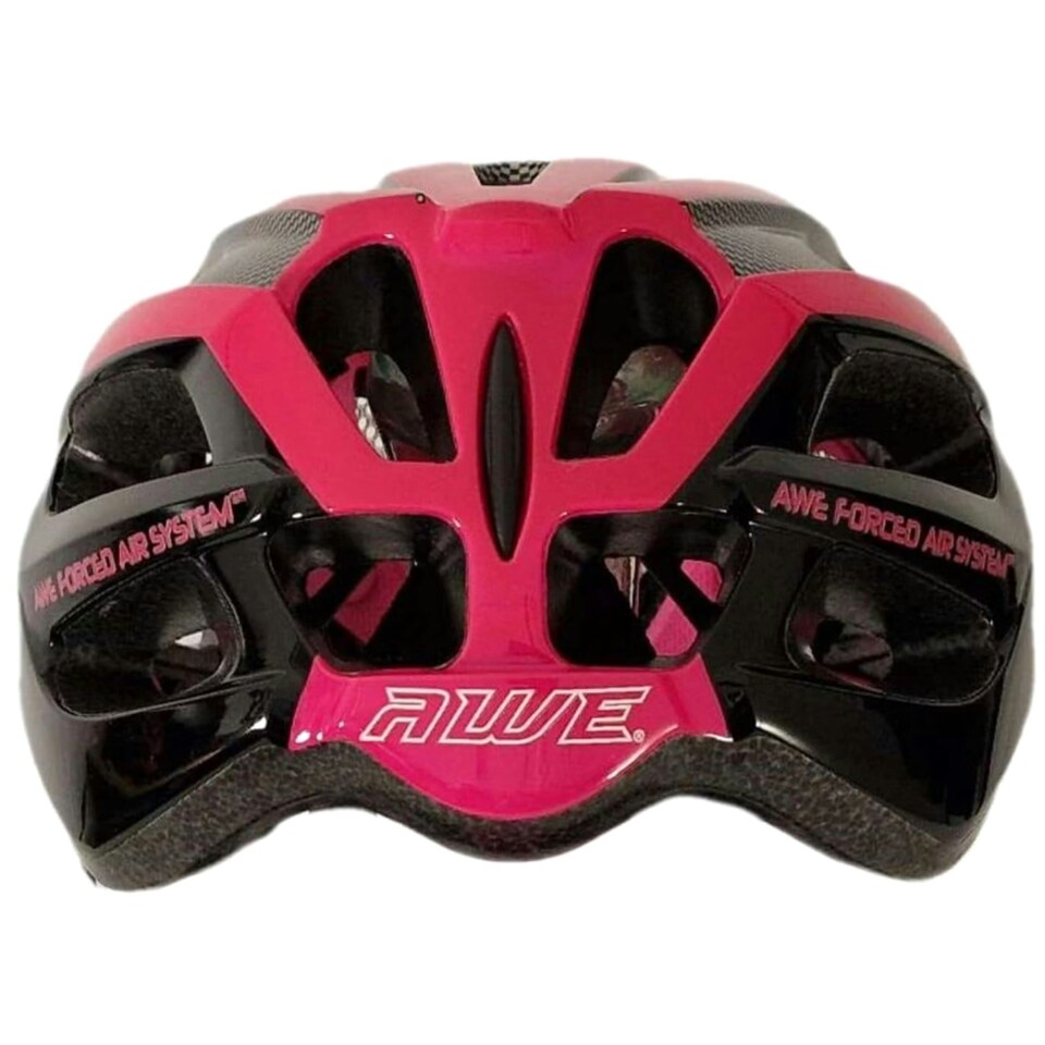 image 1 of AWE AweSprint Adult In Mould Bike Helmet Carbon/Black/Pink 55-58cm Crash Guarantee* | Black | Pink