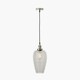 image 3 of Antique Silver Metal and Smoked Glass Pendant Grey | Clear | W17xD17xH120cm
