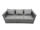 image 4 of Fimous Rattan Dining Table Sofa Armchair Set with Side Table Big Footstool Outdoor Garden Furniture Set Dark Grey Mixed