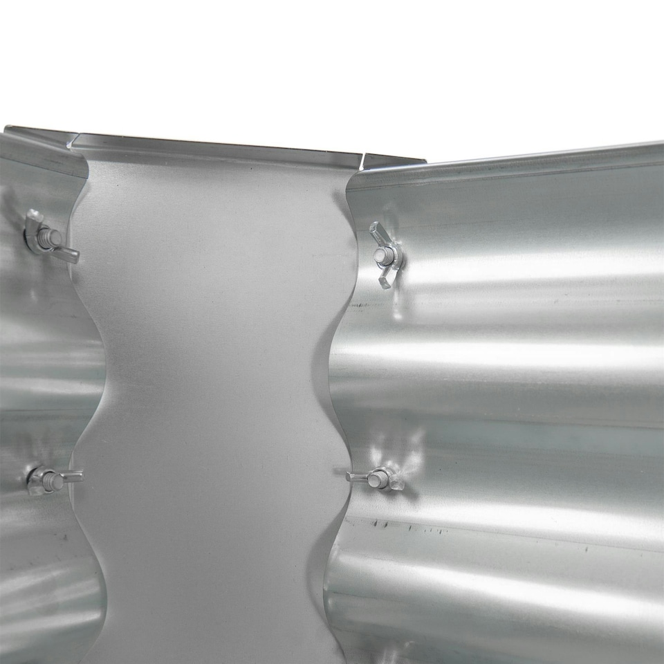 image 1 of Harbour Housewares Square Galvanised Steel Raised Garden Bed - 90cm x 90cm - Silver | Silver | Silver