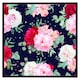 image 2 of Roses on navy (Picture Frame) Brown | XL