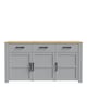 image 2 of Bohol 3 Door 3 Drawer Sideboard in Riviera Oak/Grey Oak