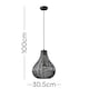 image 5 of ValueLights Torin Painted Black Pendant Light with Black Hourglass Shade | Black