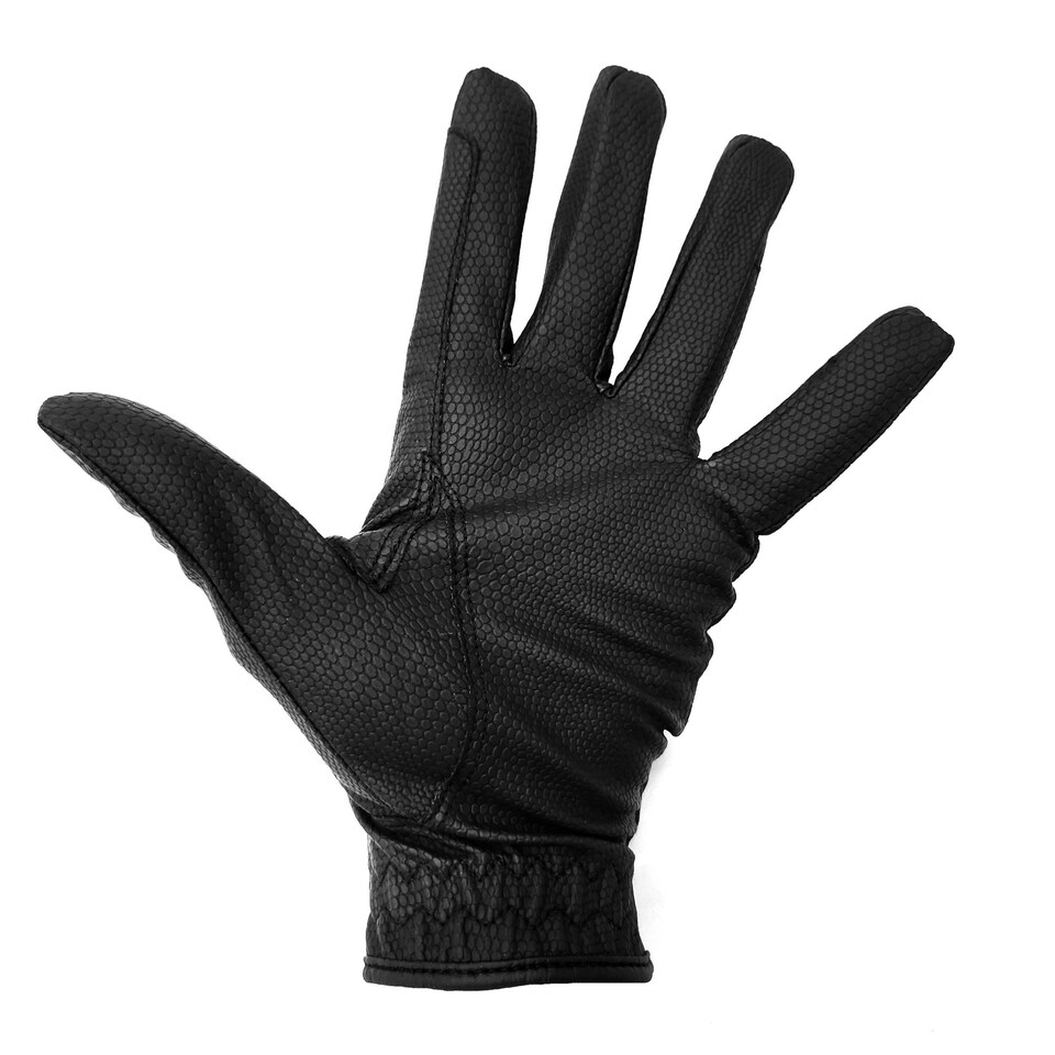 image 1 of Coco Equestrian Black (S) Ladies Synthetic Leather Horse Riding Gloves | Black