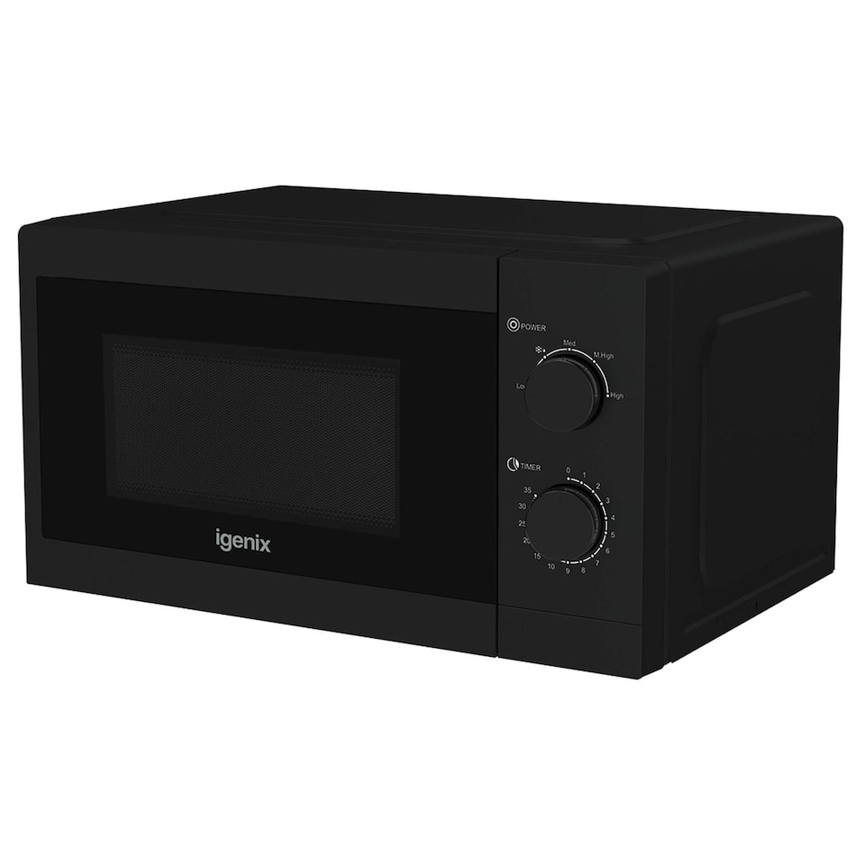 image 1 of Manual Microwave, 20 Litre, 5 Power Settings, 800W, Black, IGMS08080B