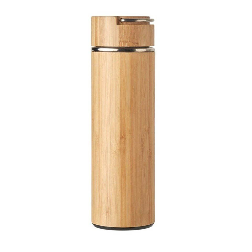 image 1 of MidOcean Tampere Double-Walled 400ml Flask - Wood - One Size Brown | One Size