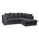 image 2 of Rivoli L Shape Corner Sofa in Jumbo Cord - Left Hand Facing Chaise Black