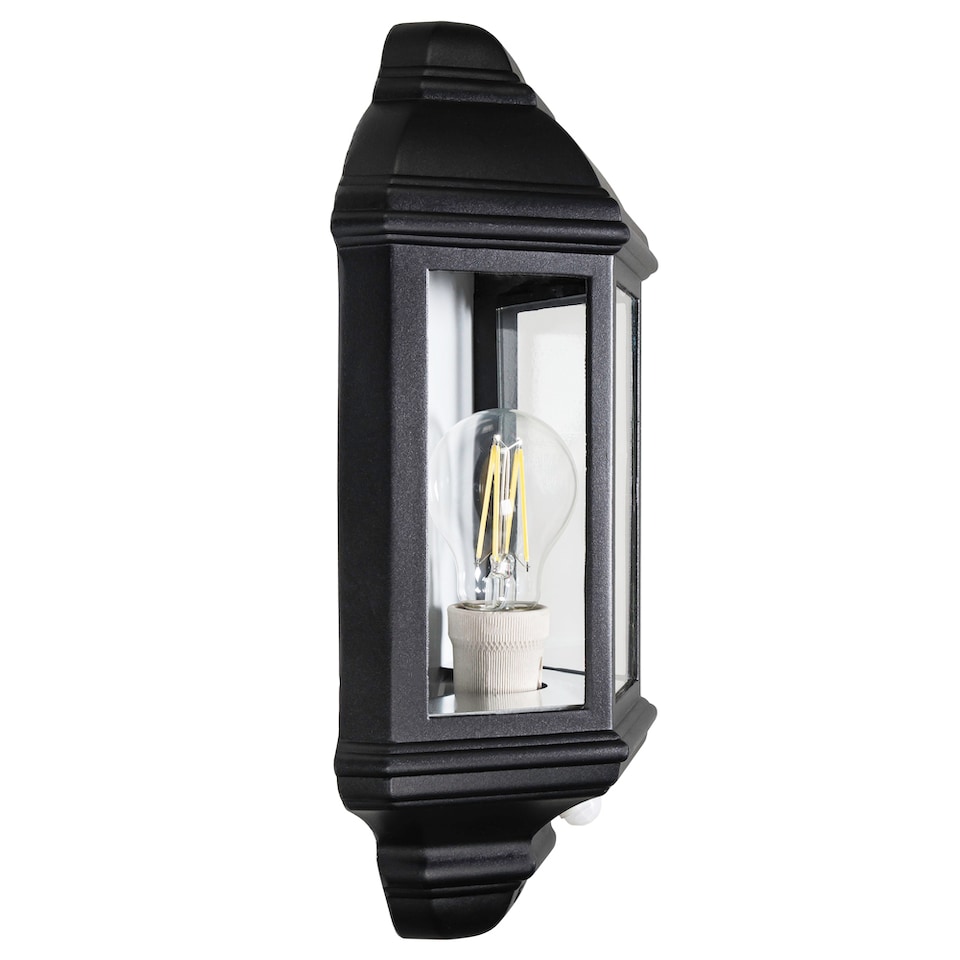 image 1 of Traditional PIR Sensor Outdoor Wall Light with Matt Black Metal Die-Cast Frame | Black