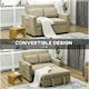 image 4 of HOMCOM 2 Seater Sofa Bed Convertible Bed Settee with Cushions, Brown