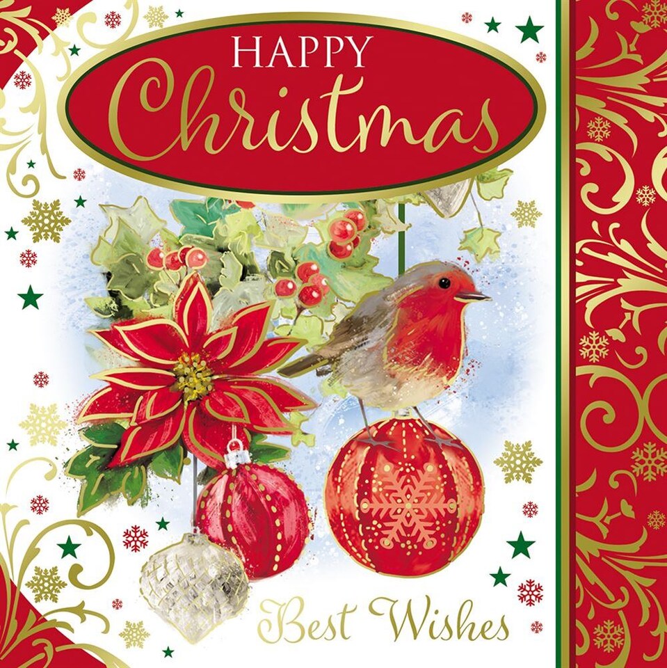 image 1 of Pack of 10 Festive Robin Christmas Boxed Cards