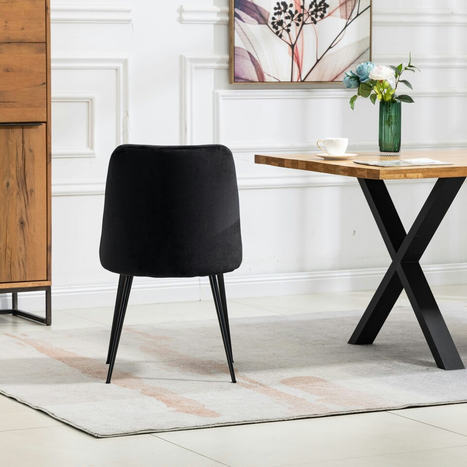 image 1 of Morandi Velvet Dining Chairs - Set of 2