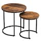 image 10 of Vida Designs Brooklyn Round Nest of Tables 2 Piece Set Nesting Sofa Bedside Side Table, Dark Wood