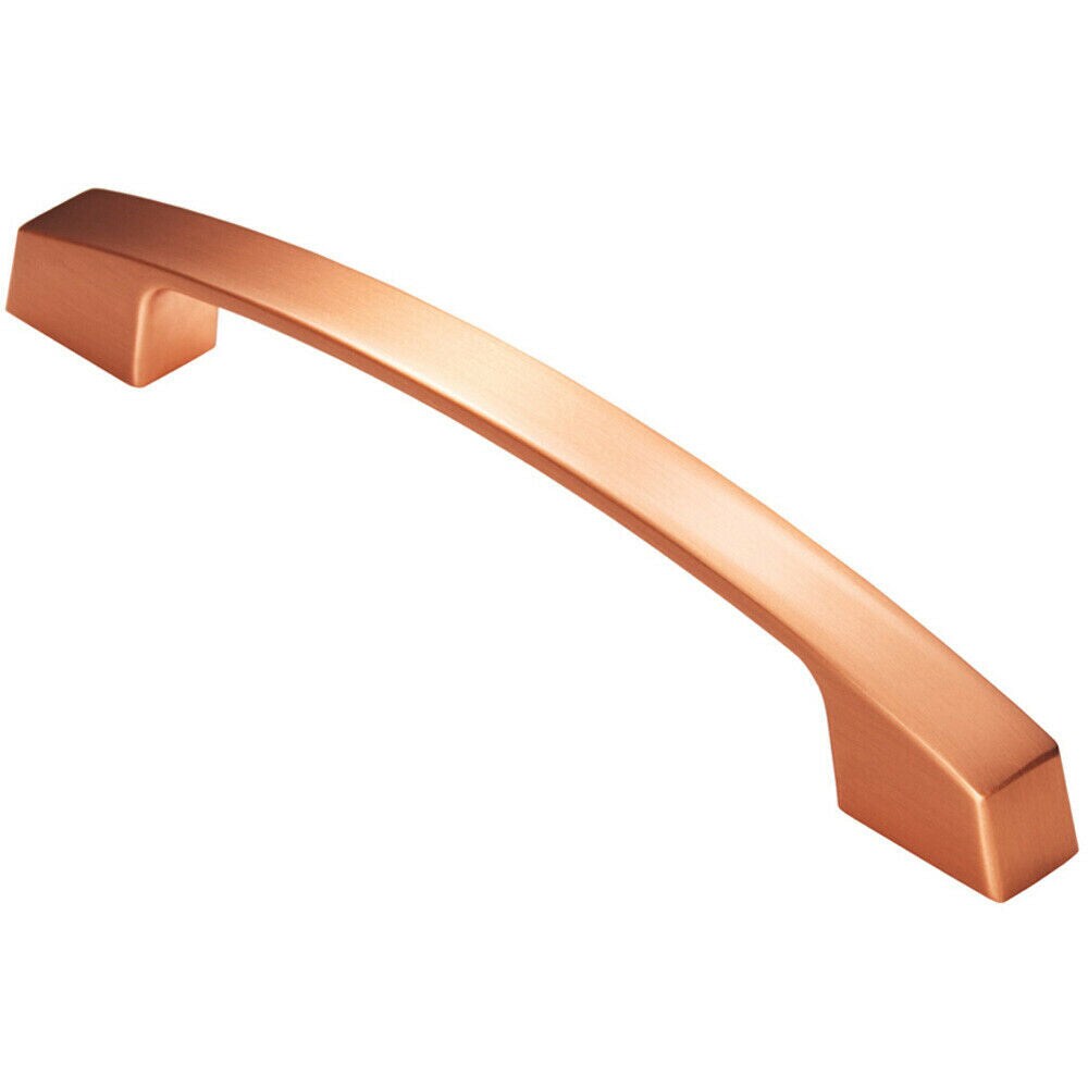 Loops Curved Flat Faced Cupboard Pull Handle 160mm Fixing Centres Satin Copper