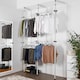 image 3 of House of Home Telescopic Double Rail Clothes Wardrobe Organise Hanging Rack Adjustable Storage | White | Not provided