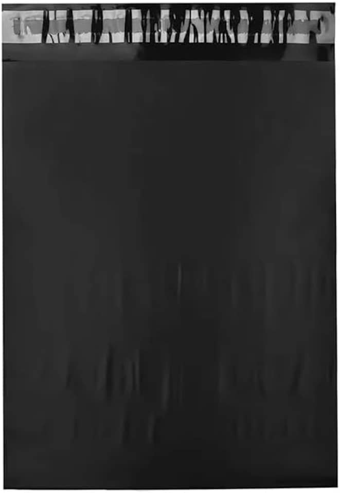 image 1 of KAV Black Mailing Postal Bags 100 Pack - Strong Poly Mailers, Tear Resistant, Waterproof Courier Bag (25 x 42 CM / 10" x 16.5")