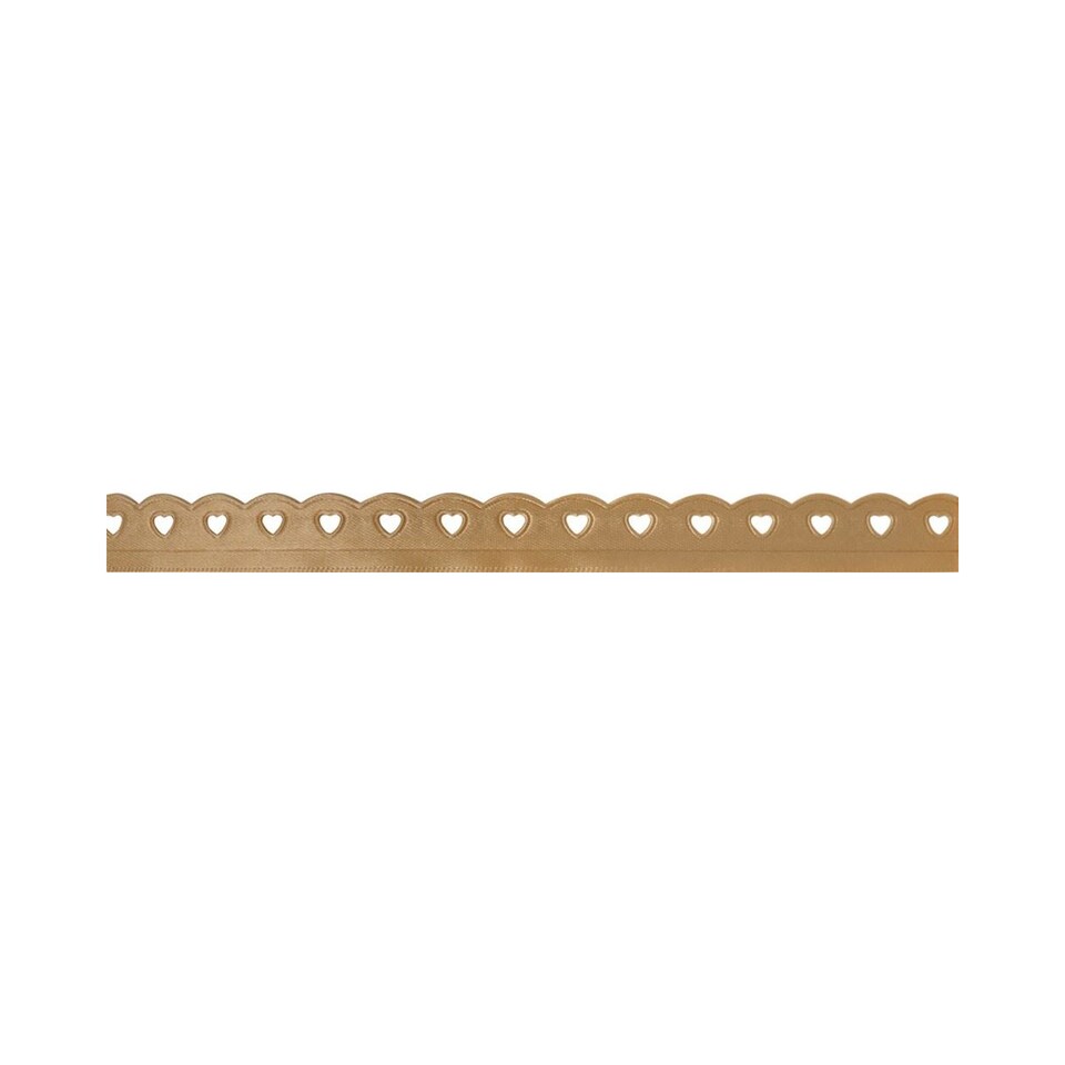 Berisfords Honey  12mm Lace Heart Ribbon for Dressmaking - per metre