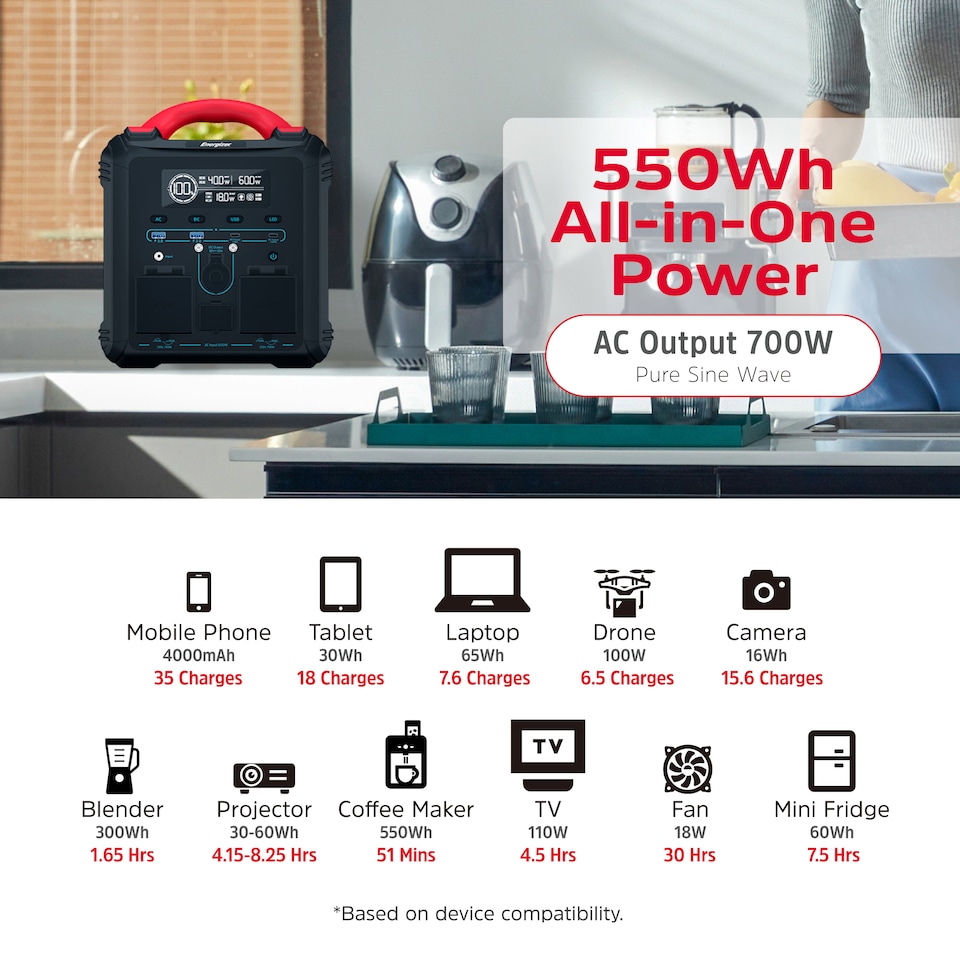 image 1 of Energizer 550Wh Power Station Black