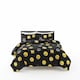 image 1 of Emoji Print Duvet Cover Set Cool Playful Bedding with Pillowcases | Black | Super King