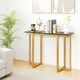 image 5 of COSTWAY Console Table Faux Marble Entryway Table Gold