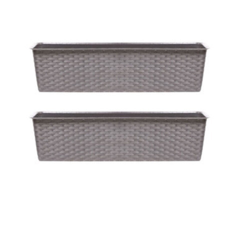 image 1 of Ratolla Rattan Balcony Planter - 14.5x39.1x17.3 cm | Brown | Mocca & Set of 2 | 2