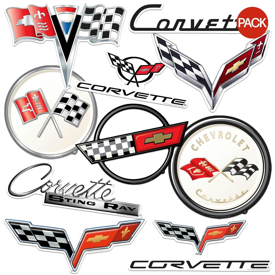 image 1 of Chevrolet Chevrolet Chevrolet Corvette Branding Deluxe Stickers Variety Pack Stickers (Pack Of 50) - Multicoloured - One Size