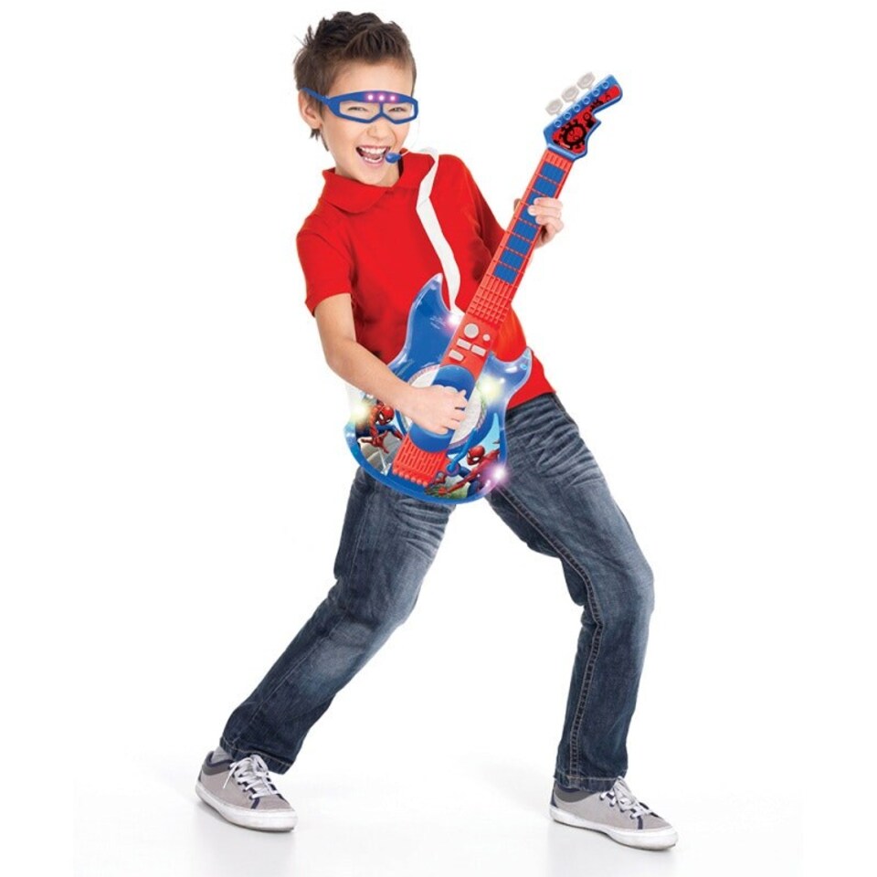 image 1 of Lexibook K260SP Spiderman Electronic Guitar & Glasses with Mic
