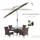 image 3 of Outsunny 2.7m Garden Parasol Umbrella with 8 Metal Ribs, Tilt and Crank, Coffee