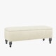 image 3 of Lisbon Plain 90cm Ottoman Storage Bench - Plush Velvet Shoe Bench - Cream  Upholstery Footstool with Storage