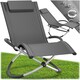 image 1 of Sun Lounger Paulina - ergonomic, breathable, resistant, foldable, with cushion Grey