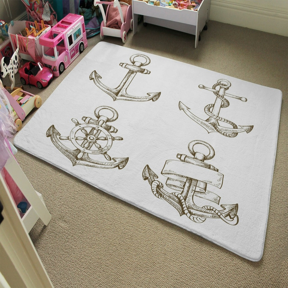 image 1 of Drawn Anchors (Rug) Multi | Large: 140x200cm
