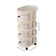 image 7 of Living and Home 4-Tier Rolling Storage Cart with Drawers and Lockable Casters | Cream