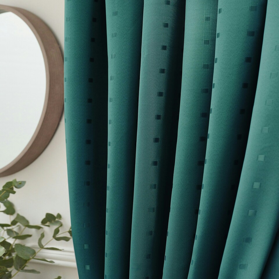 image 1 of Adison Lined Pencil Pleat Taped Curtains - 229cm x 183cm - Teal