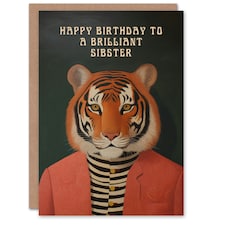 Brilliant Sibster Dapper Cool Hipster Birthday Card