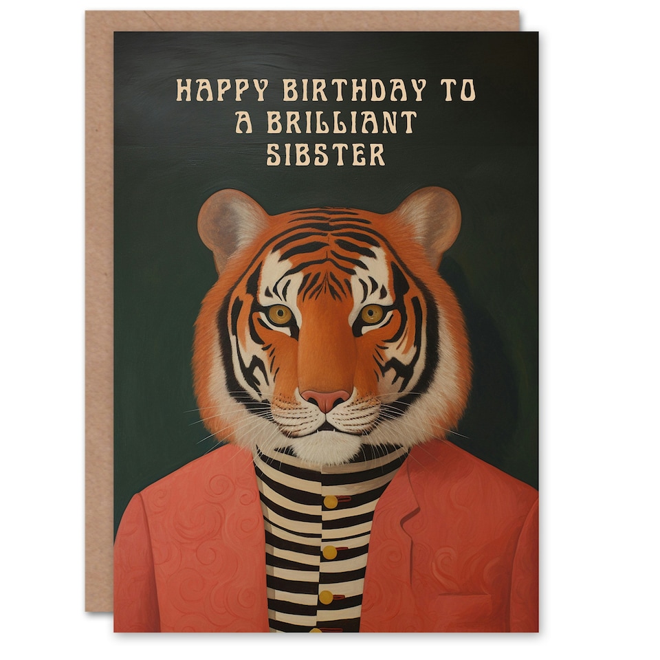 image 1 of Brilliant Sibster Dapper Cool Hipster Birthday Card