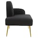 image 3 of Interiors by Premier Black Left Arm Chaise Lounge, Modern Luxury Black and Gold Chaise Lounge, Contemporary Chaise Lounge Sofa