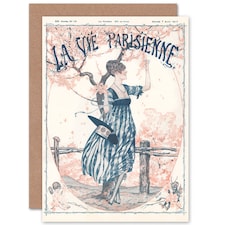 La Vie Parisienne French Magazine Peach Tree Flowers France Paris Card