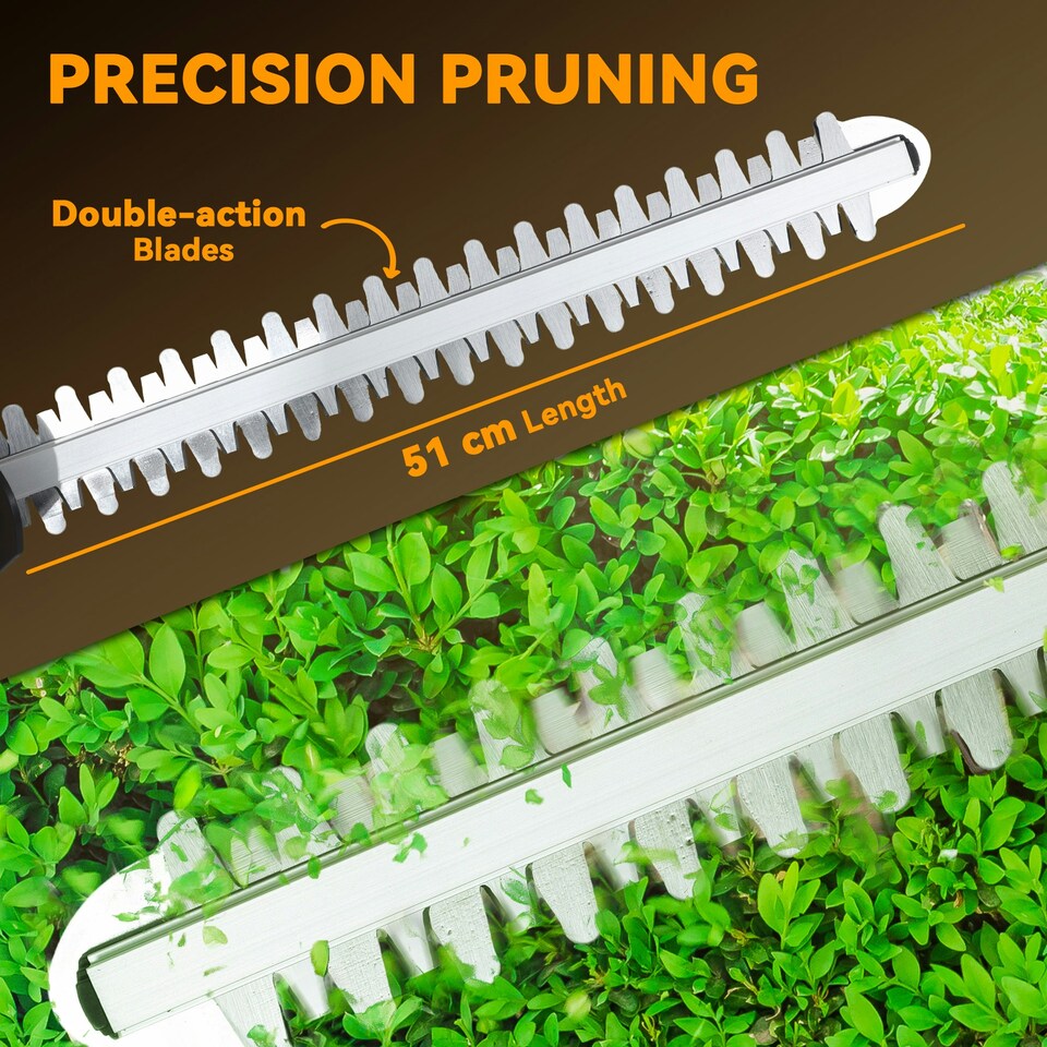 image 1 of Outsunny Cordless Hedge Trimmer with Brushless Motor, Blue