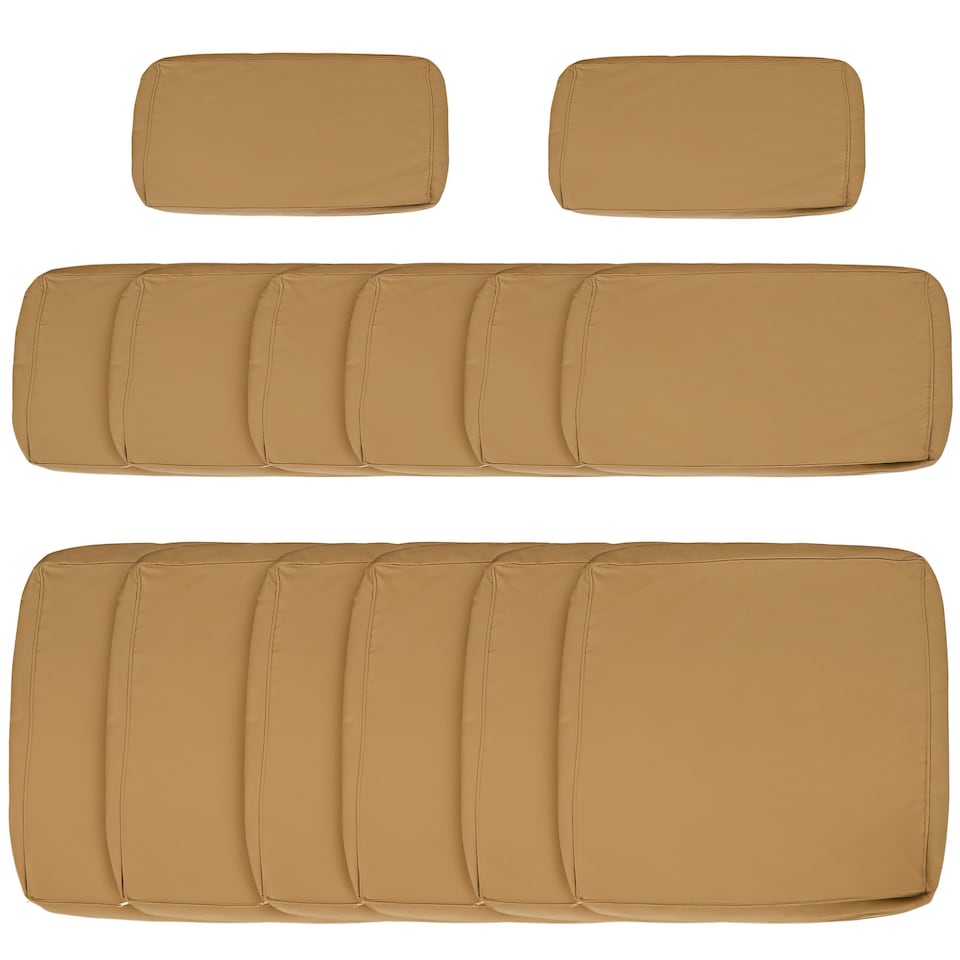 image 1 of Outsunny Garden Rattan Sofa Set Polyester Cover Replacement No Cushion Beige