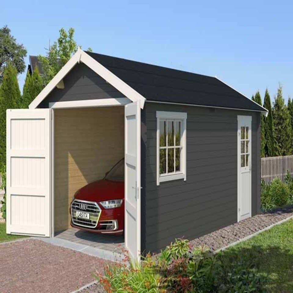 image 1 of Dillon 540-Log Cabin, Wooden Garden Room, Timber Summerhouse, Home Office - L339.9 x W580 x H273.6 cm Brown